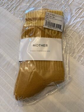 Mother Baby Steps Gold Socks. One Size. NWT